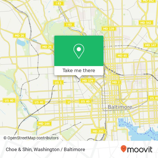 Mapa de Choe & Shin, 1700 Pennsylvania Ave Baltimore, MD 21217