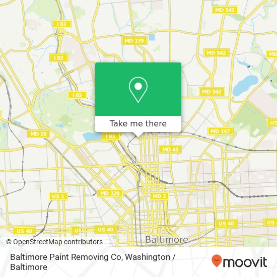 Mapa de Baltimore Paint Removing Co, Huntingdon Ave Baltimore, MD 21211