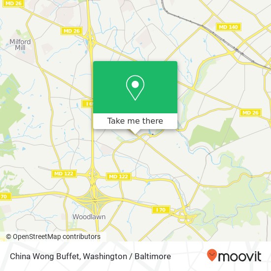 Mapa de China Wong Buffet, 6601 Windsor Mill Rd Gwynn Oak, MD 21207