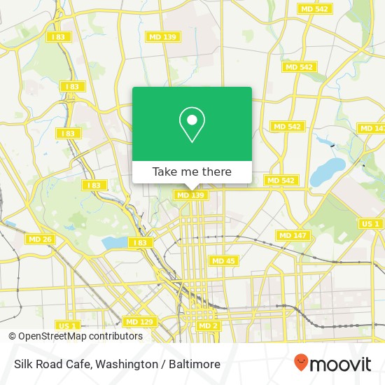 Mapa de Silk Road Cafe, 3215 N Charles St Baltimore, MD 21218