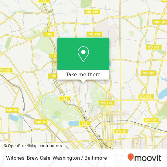 Mapa de Witches' Brew Cafe, 711 W 40th St Baltimore, MD 21211