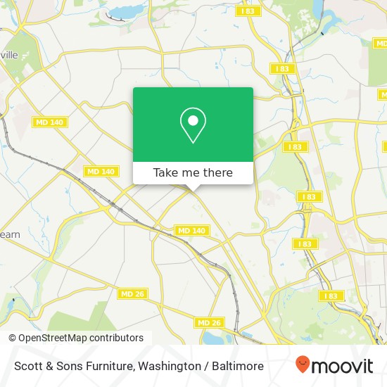 Mapa de Scott & Sons Furniture, 5115 Park Heights Ave Baltimore, MD 21215