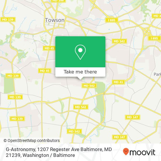 Mapa de G-Astronomy, 1207 Regester Ave Baltimore, MD 21239