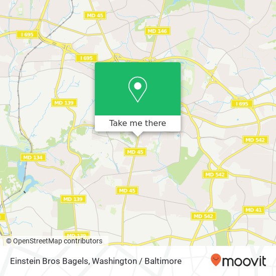 Mapa de Einstein Bros Bagels, 8000 York Rd Towson, MD 21204