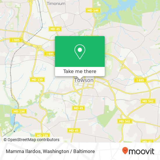 Mapa de Mamma Ilardos, 28 Allegheny Ave Towson, MD 21204