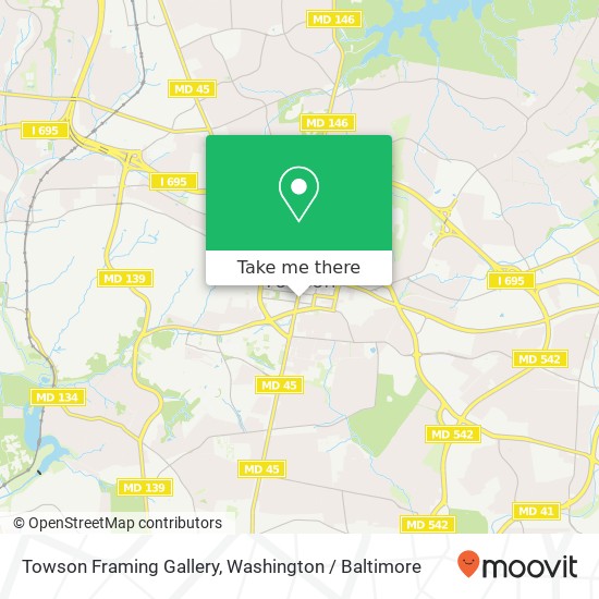 Mapa de Towson Framing Gallery, 410 York Rd Towson, MD 21204