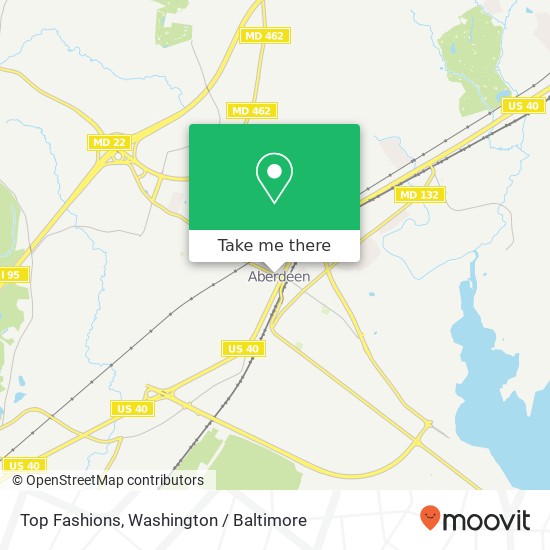 Mapa de Top Fashions, 35 W Bel Air Ave Aberdeen, MD 21001