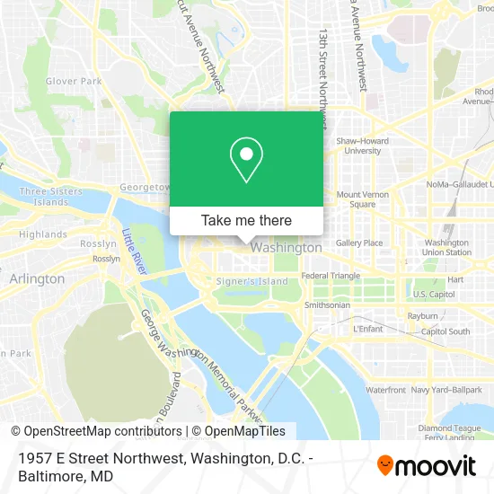 Mapa de 1957 E Street Northwest