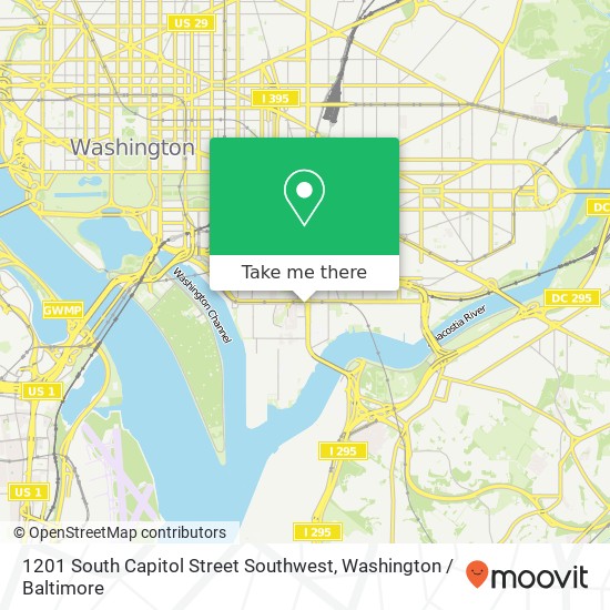 Mapa de 1201 South Capitol Street Southwest