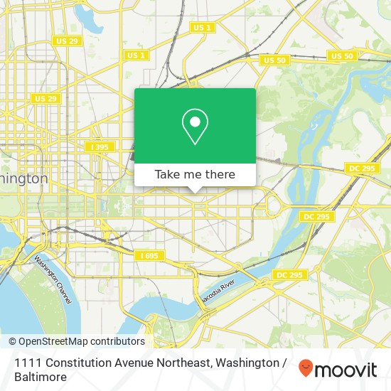 Mapa de 1111 Constitution Avenue Northeast