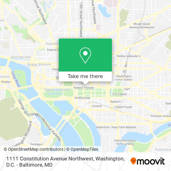 1111 Constitution Avenue Northwest map