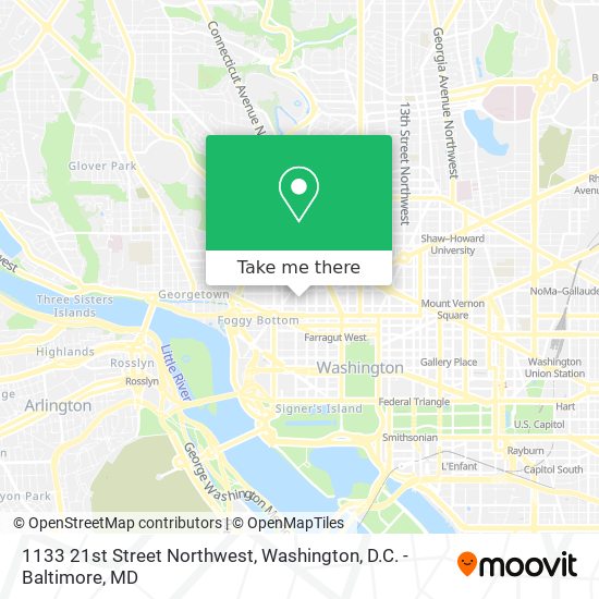Mapa de 1133 21st Street Northwest