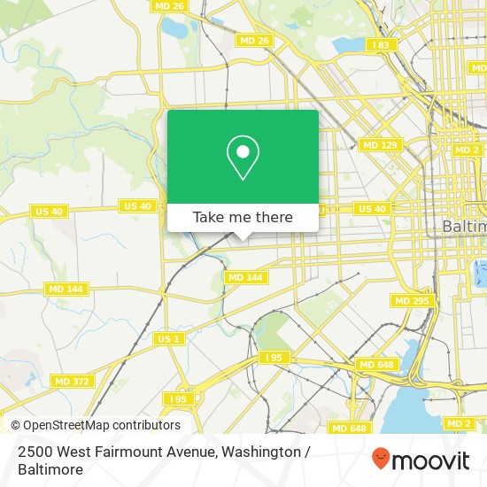 Mapa de 2500 West Fairmount Avenue