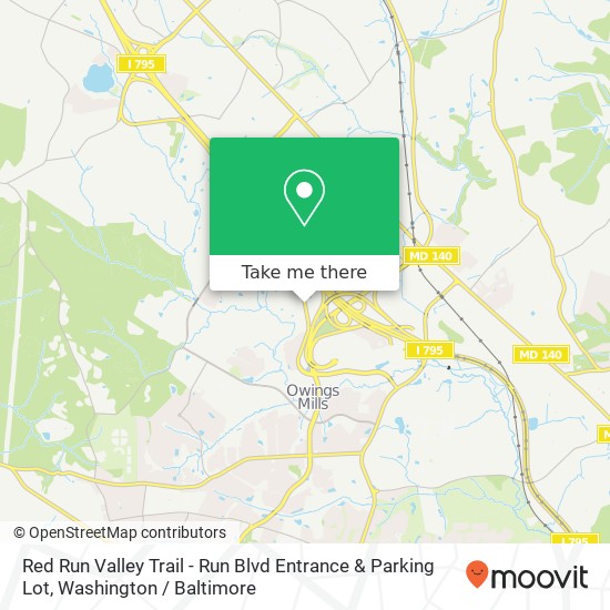 Red Run Valley Trail - Run Blvd Entrance & Parking Lot map