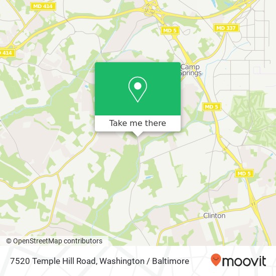 Mapa de 7520 Temple Hill Road