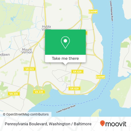 Mapa de Pennsylvania Boulevard