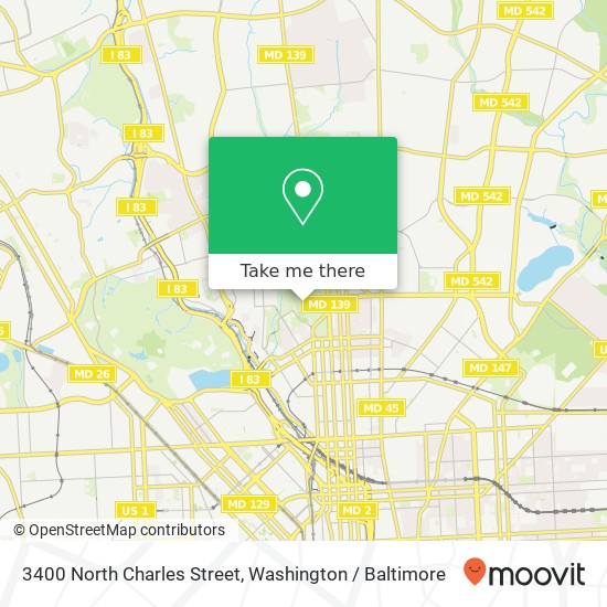 Mapa de 3400 North Charles Street