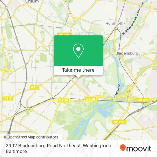 Mapa de 2902 Bladensburg Road Northeast