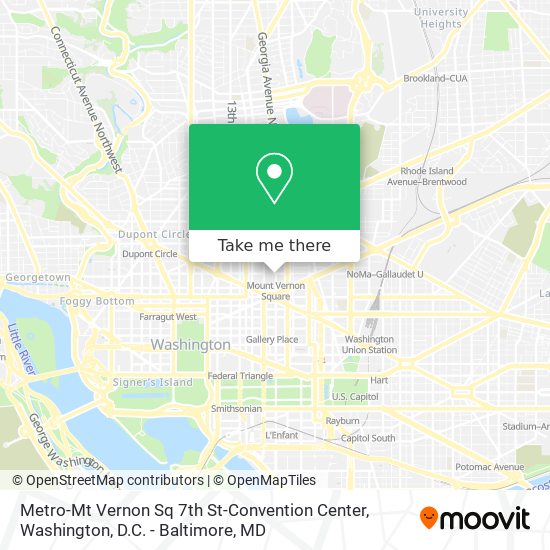 Metro-Mt Vernon Sq 7th St-Convention Center map