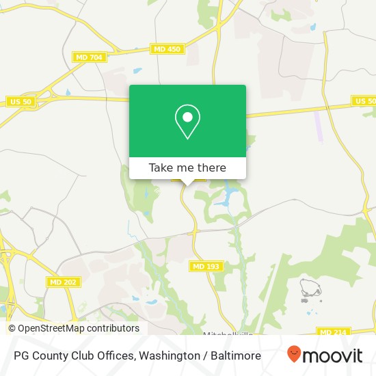 PG County Club Offices map