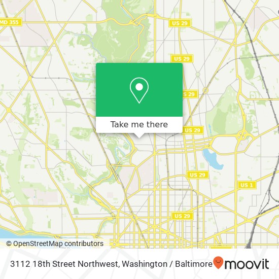 Mapa de 3112 18th Street Northwest