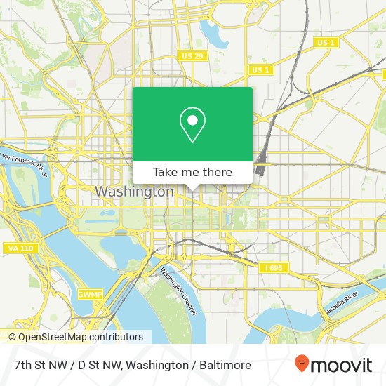 7th St NW / D St NW map