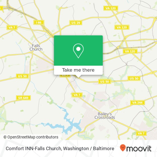 Mapa de Comfort INN-Falls Church