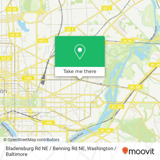 Mapa de Bladensburg Rd NE / Benning Rd NE