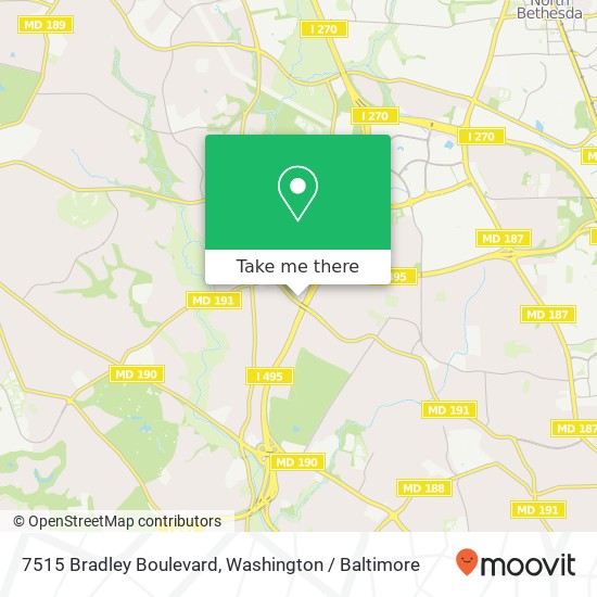 Mapa de 7515 Bradley Boulevard