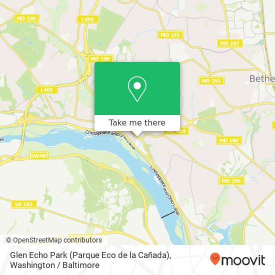 Glen Echo Park (Parque Eco de la Cañada) map