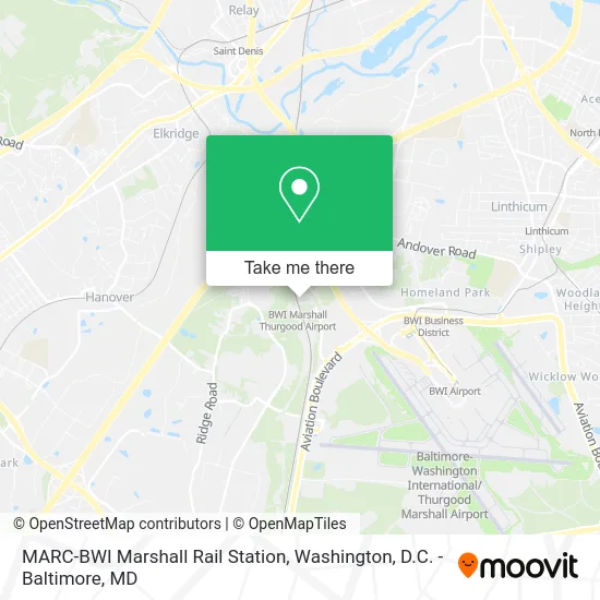 MARC-BWI Marshall Rail Station map