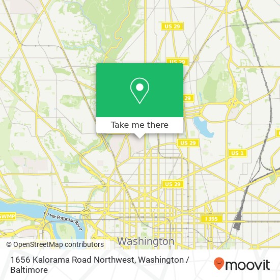 Mapa de 1656 Kalorama Road Northwest