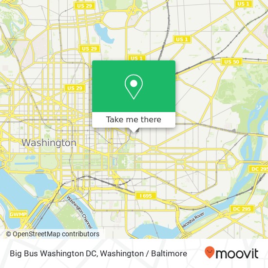 Mapa de Big Bus Washington DC