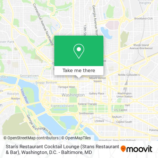 How to get to Stan's Restaurant Cocktail Lounge (Stans Restaurant & Bar) in Washington by Bus, Metro or Train?