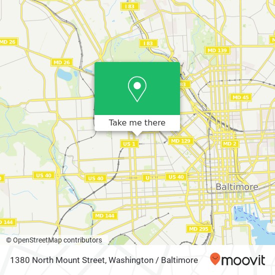 1380 North Mount Street map