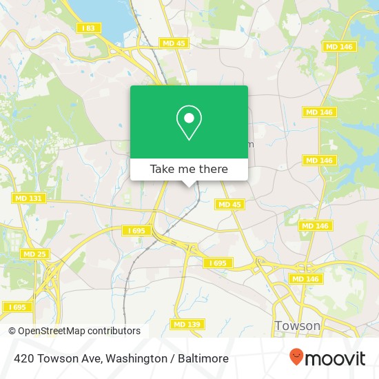 Mapa de 420 Towson Ave
