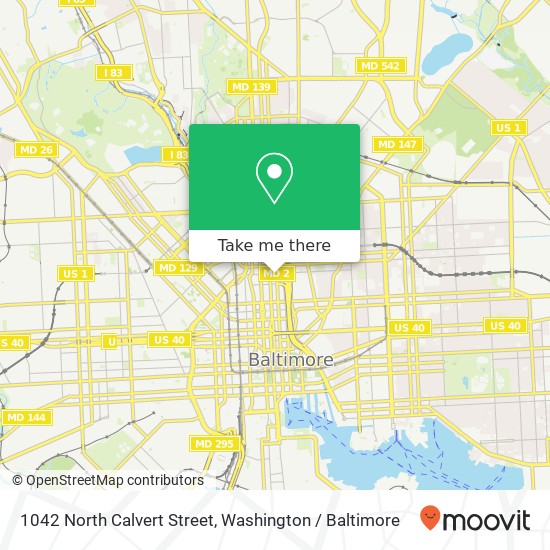 Mapa de 1042 North Calvert Street