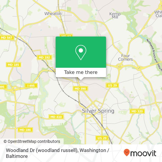 Woodland Dr (woodland russell), Silver Spring, MD 20910 map