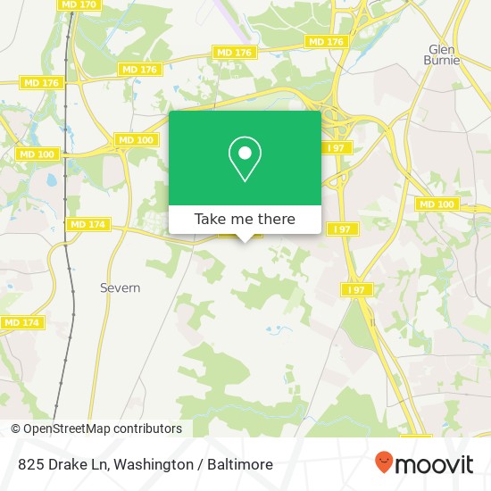 Mapa de 825 Drake Ln, Severn, MD 21144