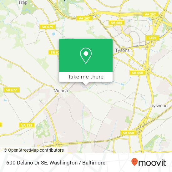 Mapa de 600 Delano Dr SE, Vienna (VIENNA), VA 22180