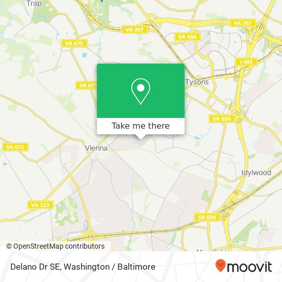 Mapa de Delano Dr SE, Vienna (VIENNA), VA 22180
