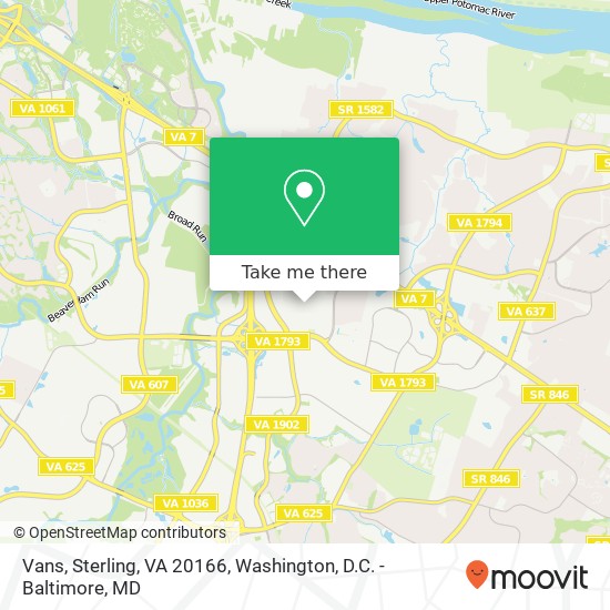 Mapa de Vans, Sterling, VA 20166