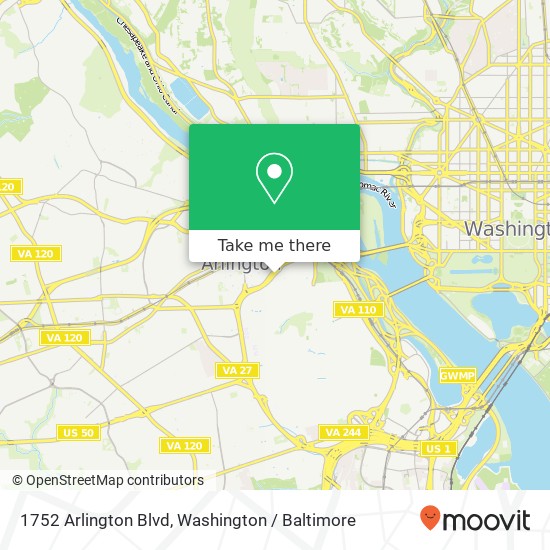 Mapa de 1752 Arlington Blvd, Arlington, VA 22209