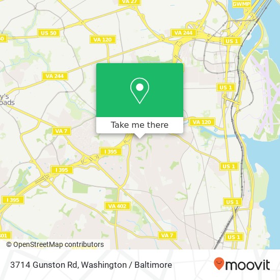 Mapa de 3714 Gunston Rd, Alexandria, VA 22302