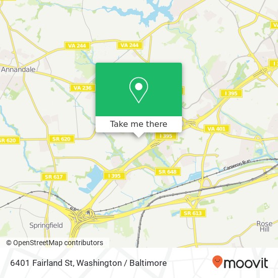 Mapa de 6401 Fairland St, Alexandria, VA 22312