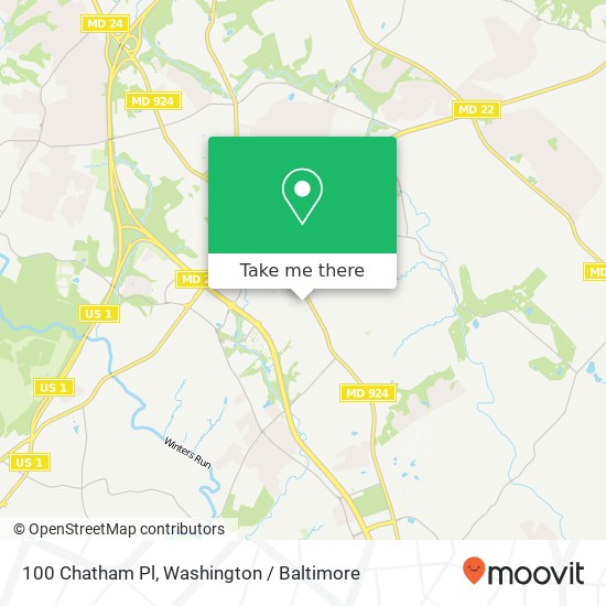 Mapa de 100 Chatham Pl, Bel Air, MD 21014