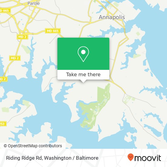Mapa de Riding Ridge Rd, Annapolis, MD 21403
