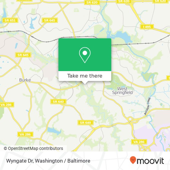 Mapa de Wyngate Dr, Springfield, VA 22152