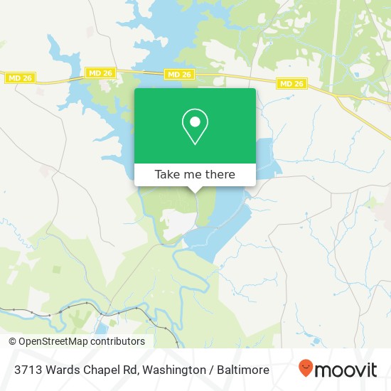 Mapa de 3713 Wards Chapel Rd, Marriottsville, MD 21104