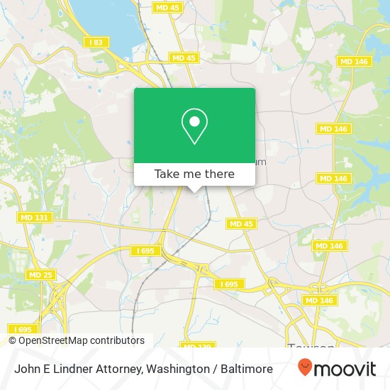 John E Lindner Attorney, 1920 Greenspring Dr map